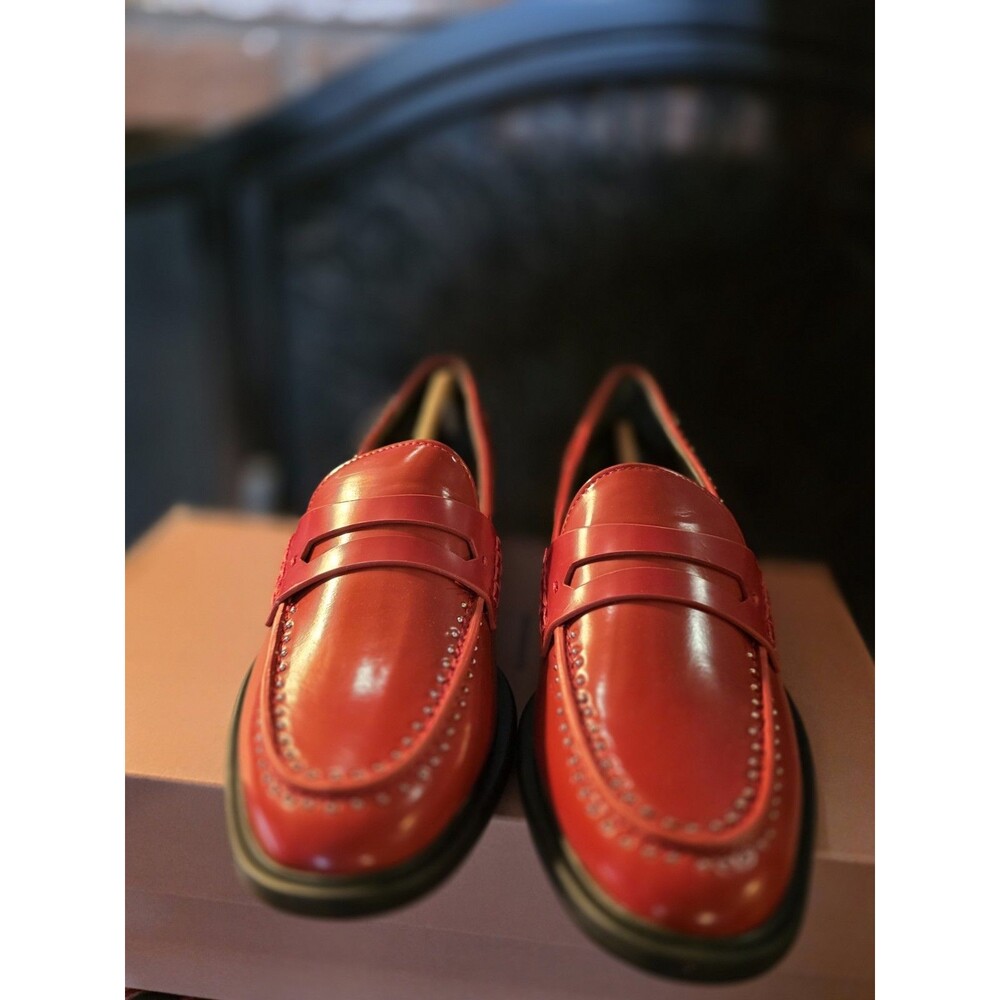 Franco SARTO Eden Studded Red Loafers Women’s 7.5 Italian Inspired NIB